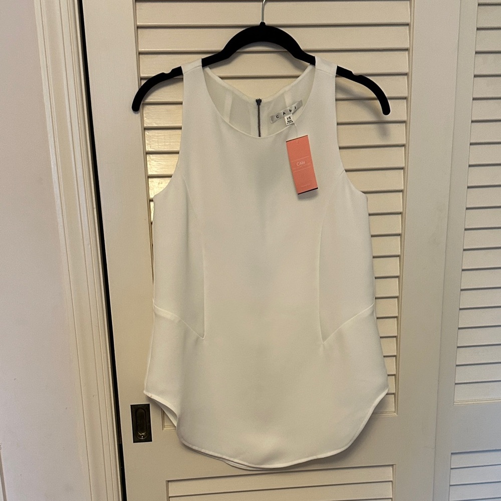 CAbi Jubilee Top - Ivory Sleeveless Blouse